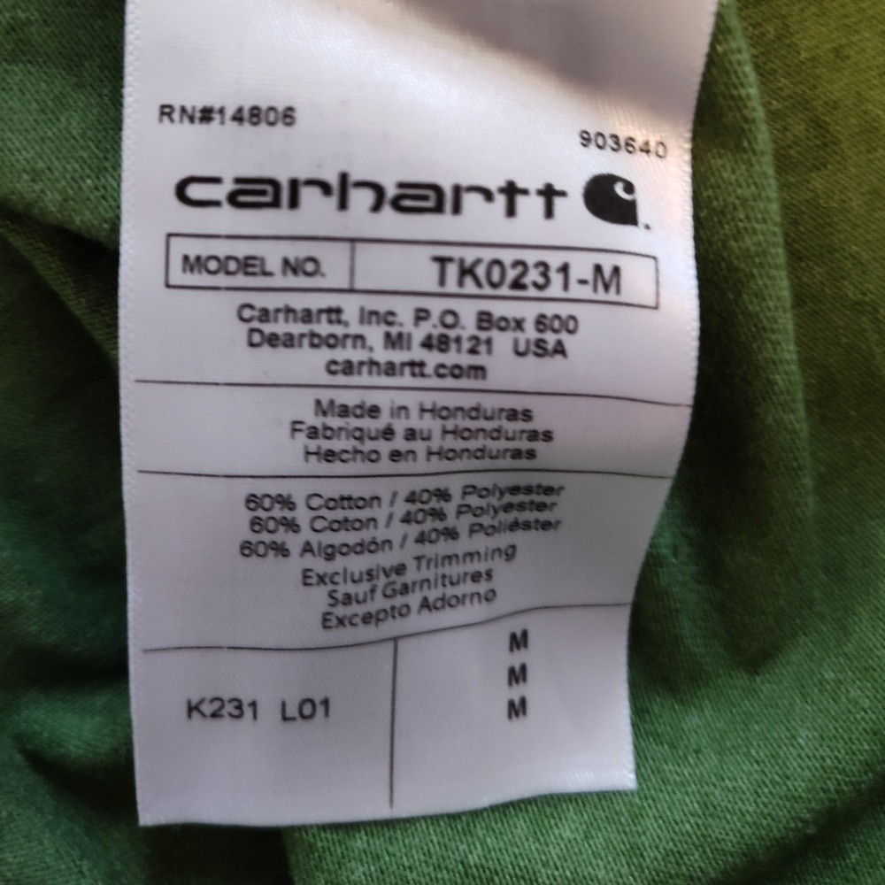 Carhartt Mens Loose Fit Long Sleeve Graphic Logo T-Shirt Green K231 Medium - Picture 4 of 5